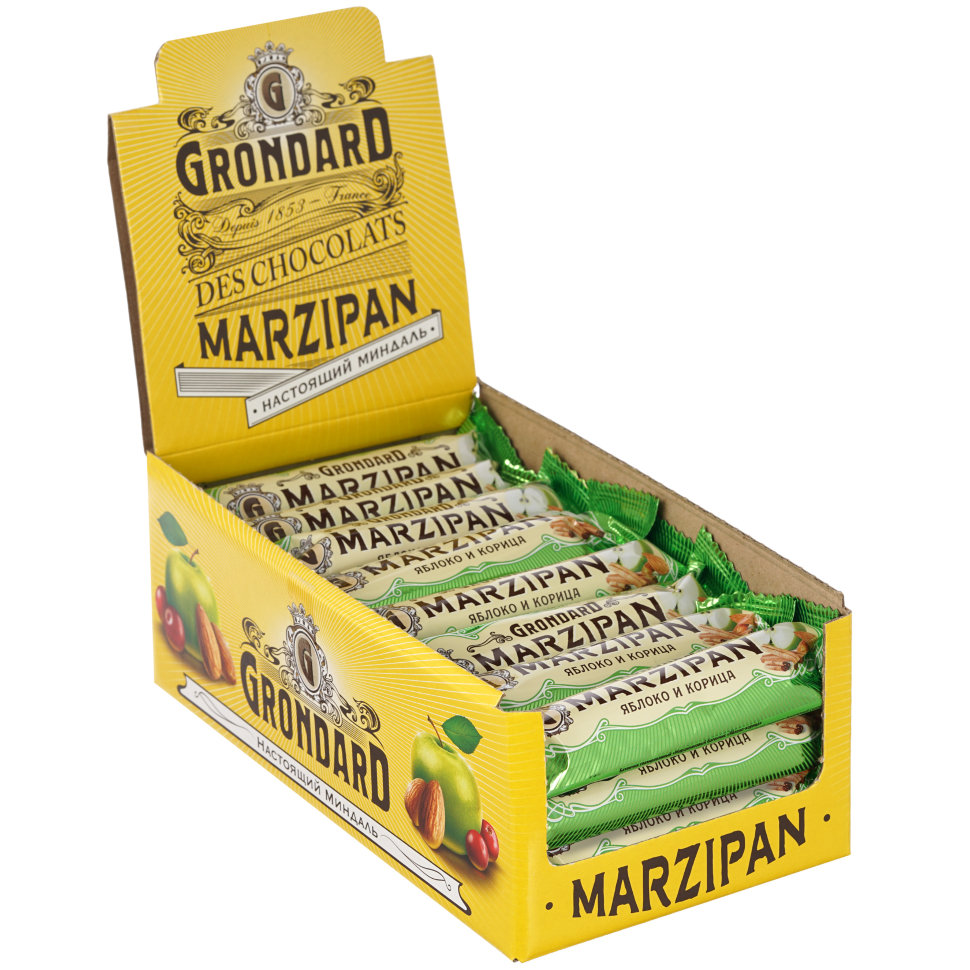  TM Grondard     (9388) Батончики глазированные Марципановые Яблоко-Корица, (24шт по 50г)     в Курске