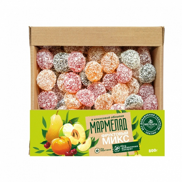  Меренга Мармелад в кокосовой обсыпке Фруктовый микс , 800г     в Курске