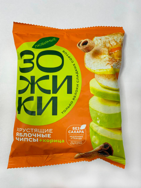№1 Зожики Яблочные+корица чипсы, 25г  в Курске