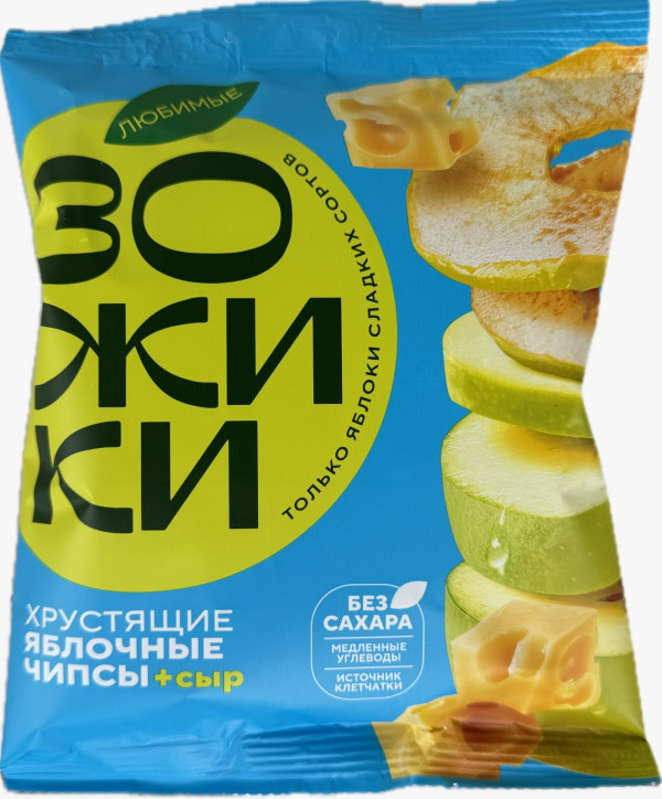 №1 Зожики Яблочные чипсы с сыром, 25г  в Курске