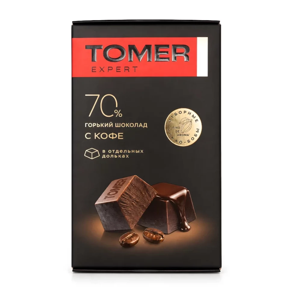  Фабрика Томер  Горький (70%) шоколад с КОФЕ, 90г  в Курске