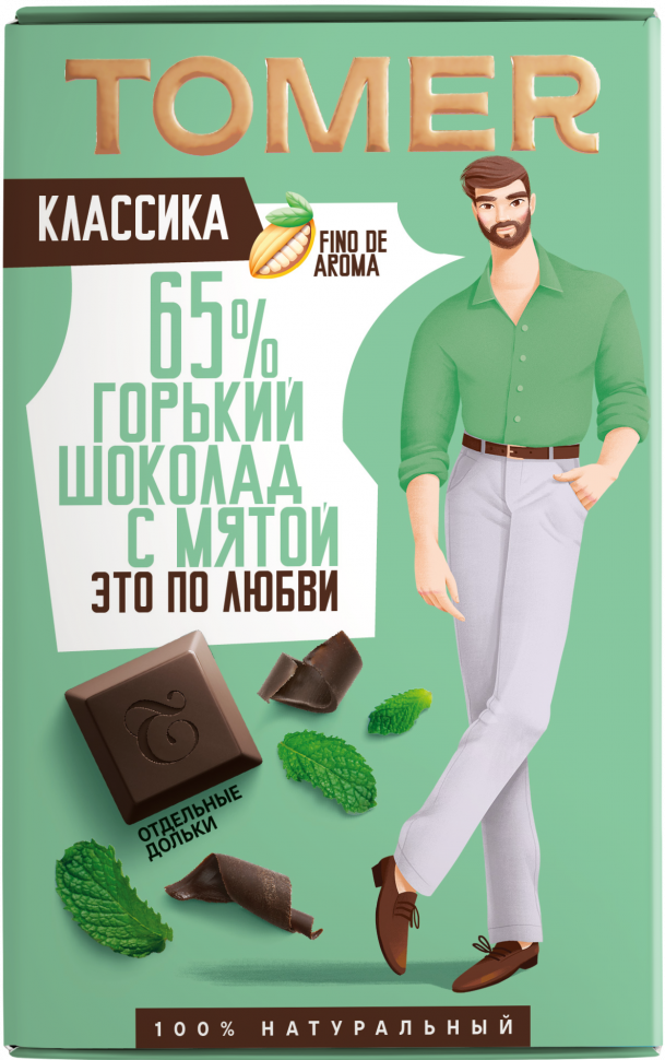  Фабрика Томер  Горький шоколад с МЯТОЙ, 90г в Курске