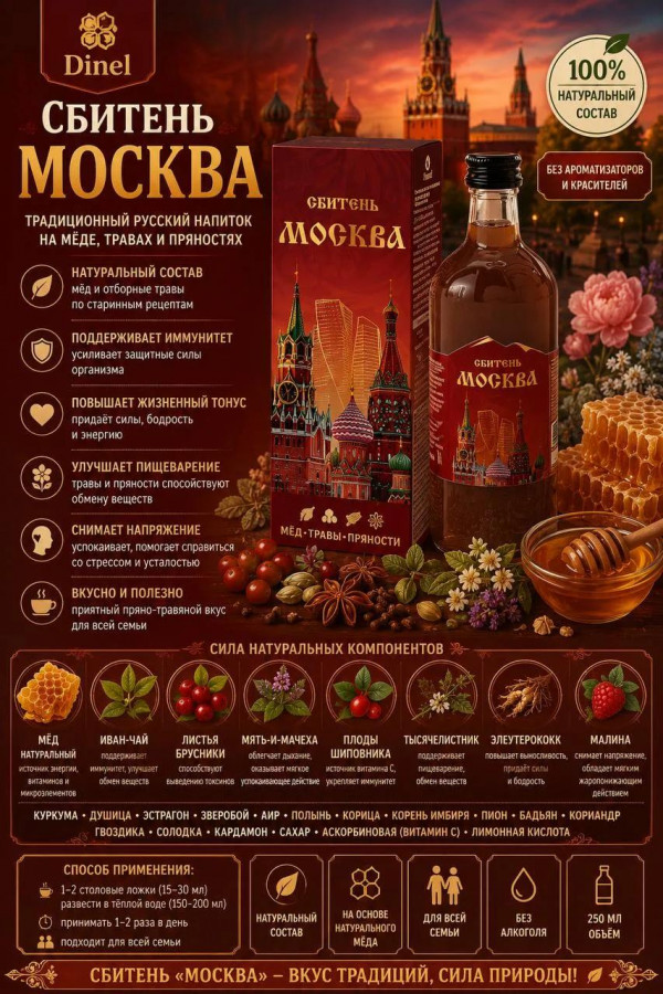 №3 Сбитень Москва, 250мл  в Курске